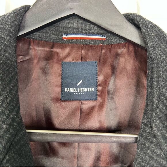 Sz 2X Daniel Hechter Paris Men's Black Wool Overcoat $298 MSRP NWOT - Picture 8 of 13